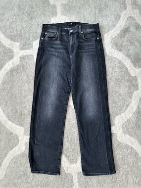 7 For All Mankind - Women’s - Washed Black Relaxed Jeans with Side Seam